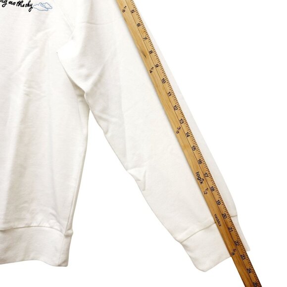 Lacey Chabert Collection White Big As The Sky Embroidered Sweatshirt Size M - Picture 9 of 11
